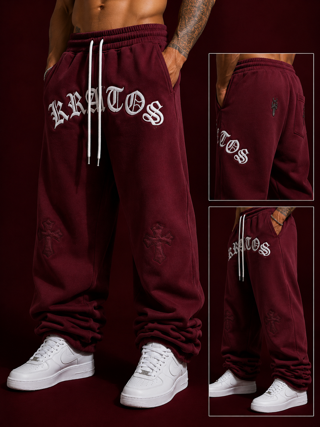 Kratos Maroon Sweat Pants