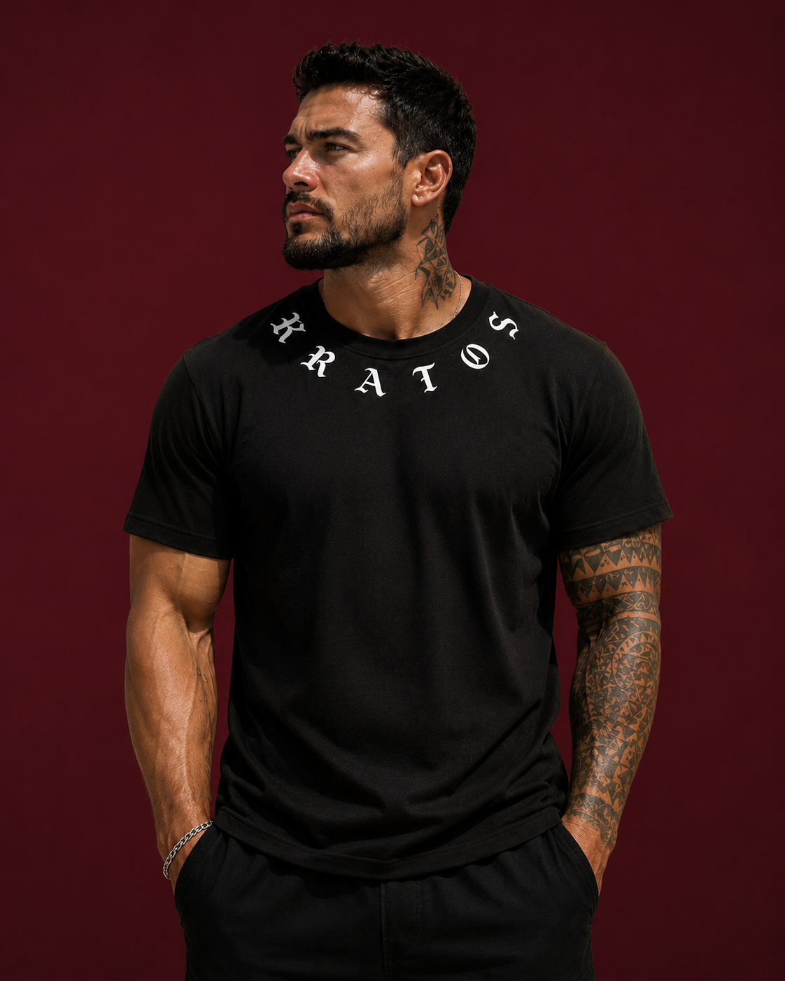 Kratos Front Maroon T Shirt