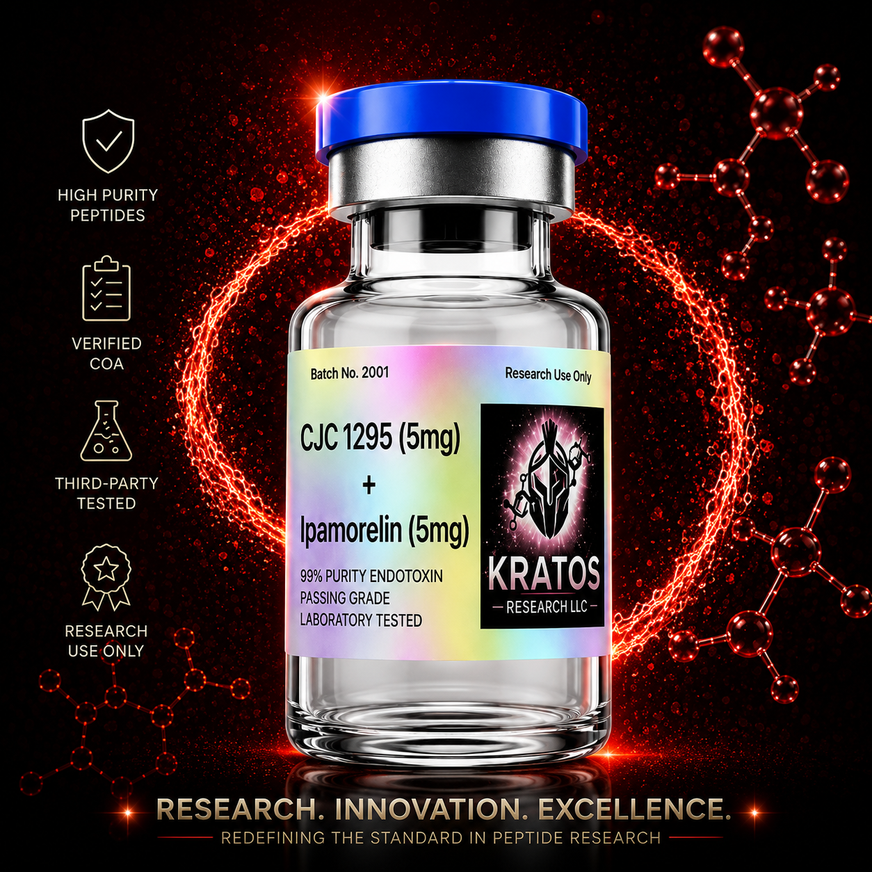CJC-1295 (5mg) + Ipamorellin (5mg) Peptides