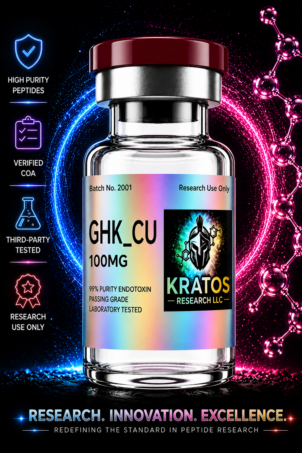 GHK-Cu 50 & 100mg Copper Peptide